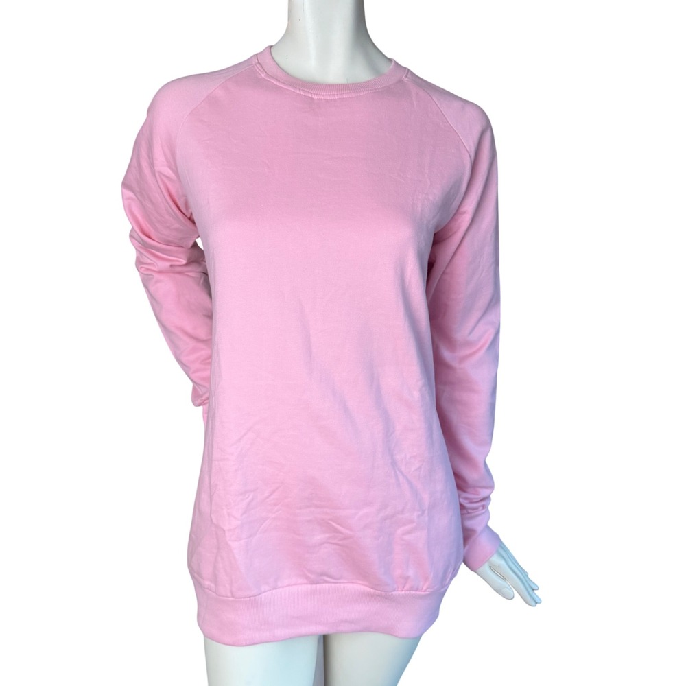 Jain Garment Industry Raglan Sweatshirt Longline Pink Coquette Soft Girl Slim S
